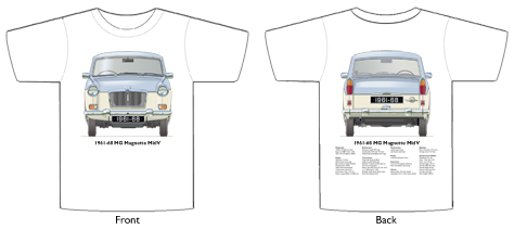 MG Magnette MkIV 1961-68 T-shirt Front & Back